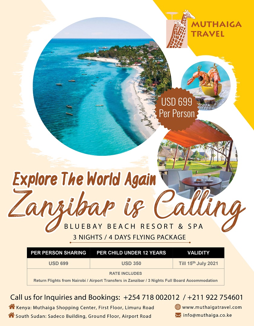 MuthaigaTravel's tweet photo. A Zanzibar holiday is REFRESHING!
Take advantage of this great holiday offer!
USD 699 per person sharing for 3 Nights on Full board
Call or Email to make your BOOKING
βοΈ +254718002012
βοΈ +211922754601
π© info@muthaiga.co.ke
#Zanzibar #LGPriorityService #LGCareandDelightEA https://t.co/T6AGk3JVBf