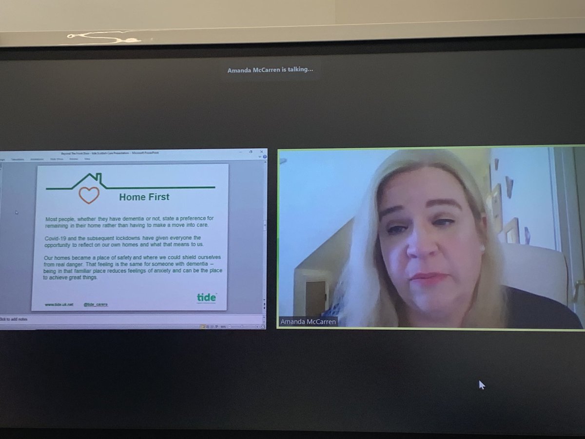 BailliestonCare's tweet photo. Delighted to hear from ⁦@amanda_mccarren⁩ from ⁦@tide_carers⁩ talking passionately about dementia care at home. ⁦@scottishcare⁩ #HomecareFestival https://t.co/viCj9NAdGH