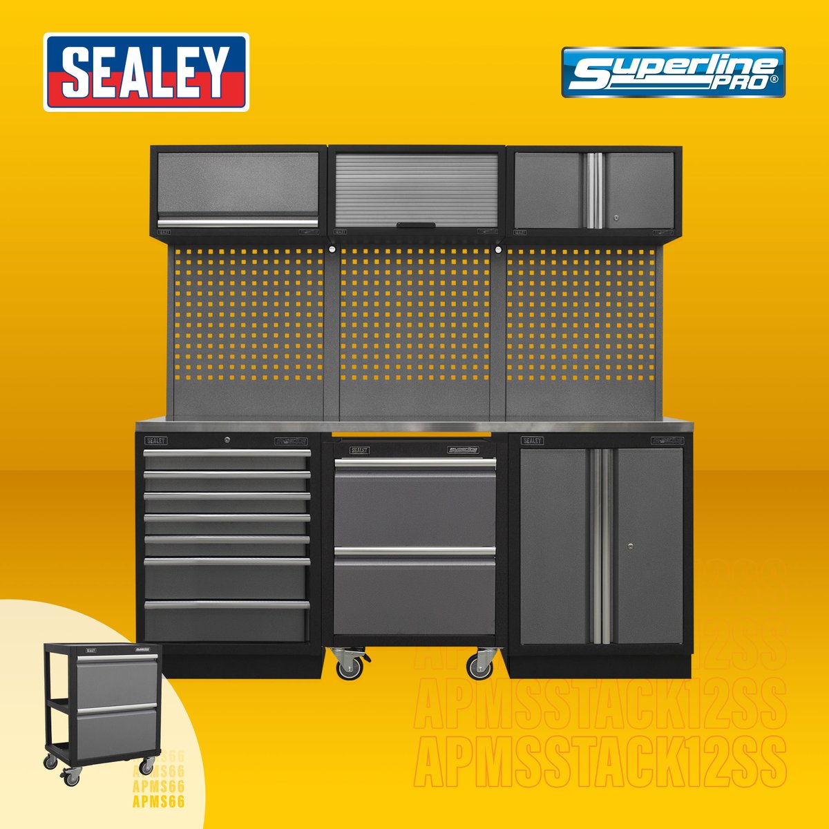 Sealeytools's tweet photo. Check out this Modular Combo which includes the NEW Mobile 3-tier Workshop Trolley.
On offer in our Storage & Workstations promotion. More details: https://t.co/AIuMsCF59L
#Sealey #SealeyTools #ModularStorage #AmericanPro #MobileTrolley #Garage #Workshop #ToolsOfTheTrade #DIY https://t.co/NjHRsJty2g