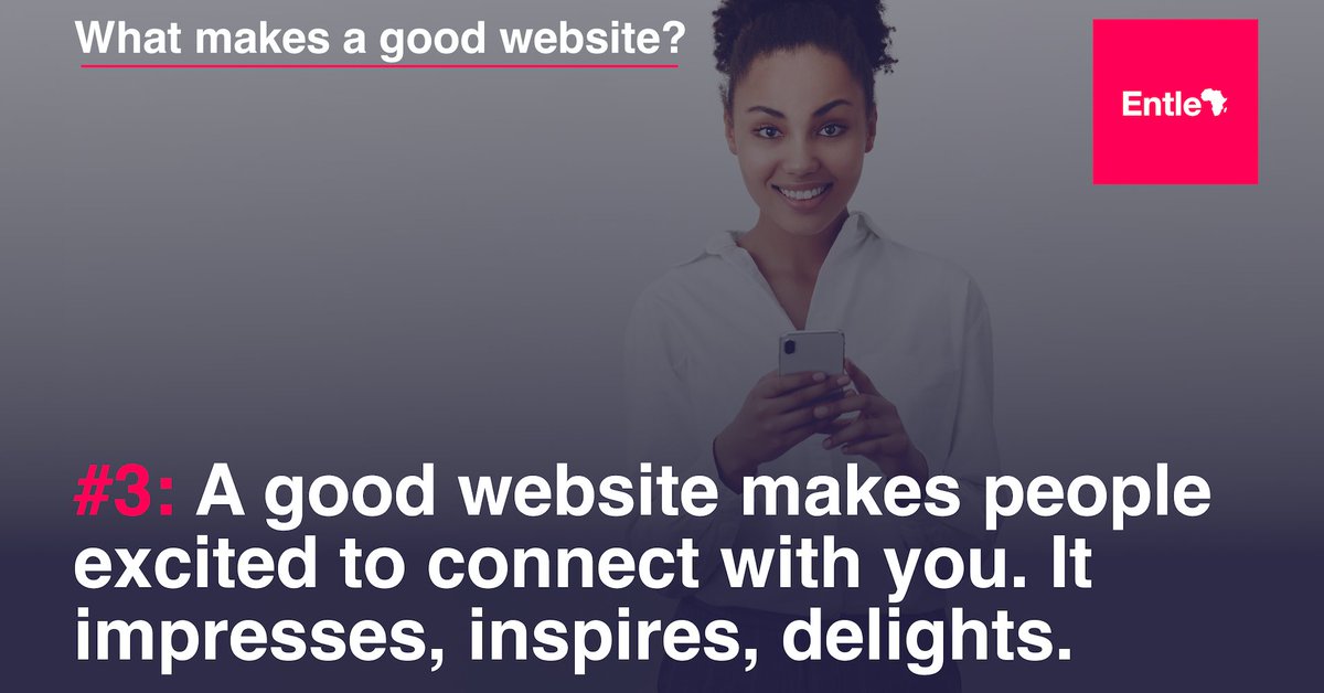 A good website makes people excited to connect with you. It impresses, inspires, delights. #goodwebsites