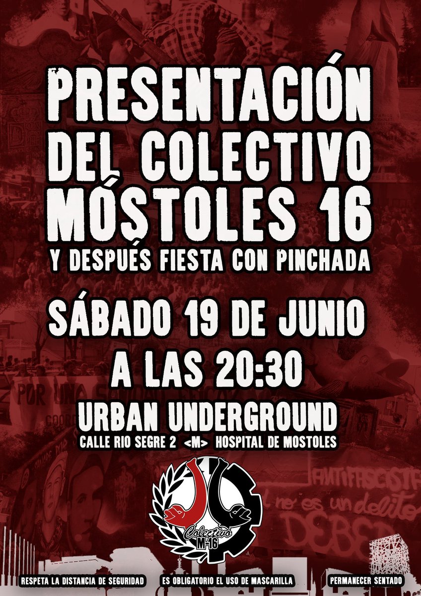 Este sábado a las 20:30 tiene lugar la presentación de un nuevo colectivo en Móstoles, en el Urban Underground (Calle Rio Segre, 2)

Ante el contexto social, económico y político al que nos enfrentamos, es necesario organizarse y pasar a la acción.

¡#OrganizateEnTuBarrio!