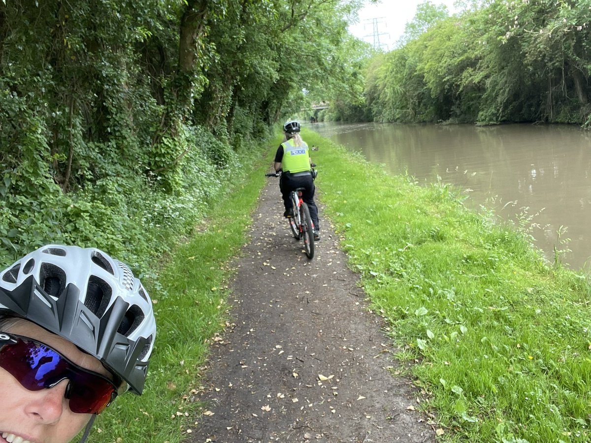 FoleshillWMP's tweet photo. Officers are conducting patrols along canal tow paths. #reassurancepatrols #Cyclecops https://t.co/ATBQVRWrEh