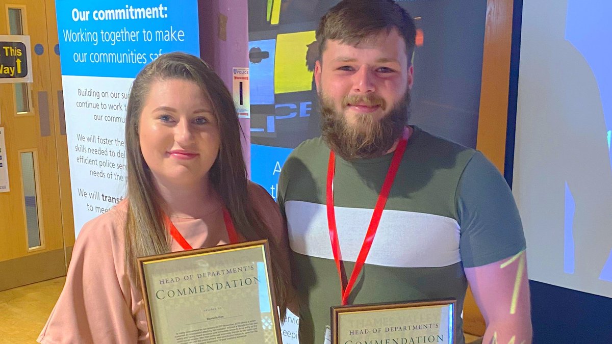 Danielle Cox, Assistant Property Manager at our Remus Reading office seen here receiving a Certificate of Commendation by Thames Valley Police for life-saving actions. Read the full news piece here remus.uk.com/about/news-ins…