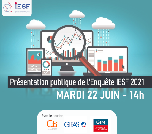 #EnqueteIESF Présentation publique des résultats de la 32e Enquête nationale sur la #profession, la référence sur la situation professionnelle et sociétale des ingénieurs français
🗓️le 22/06 à 14h
👉Inscription bit.ly/3x5vgS8