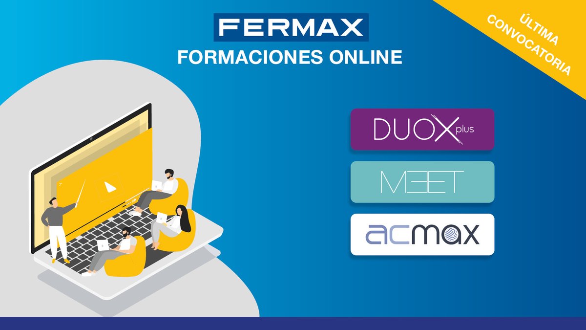 fermax_spain's tweet photo. El lunes 21 de junio es la última convocatoria de los #cursosonline sobre #DuoxPlus, #MEET y #ACMAX para instaladores profesionales. ¡Inscríbete! 👇
https://t.co/iRKjTL5OKE
#Fermax #ConnectivityForAll #cursostécnicos #conectividad https://t.co/nlZYbiZymv
