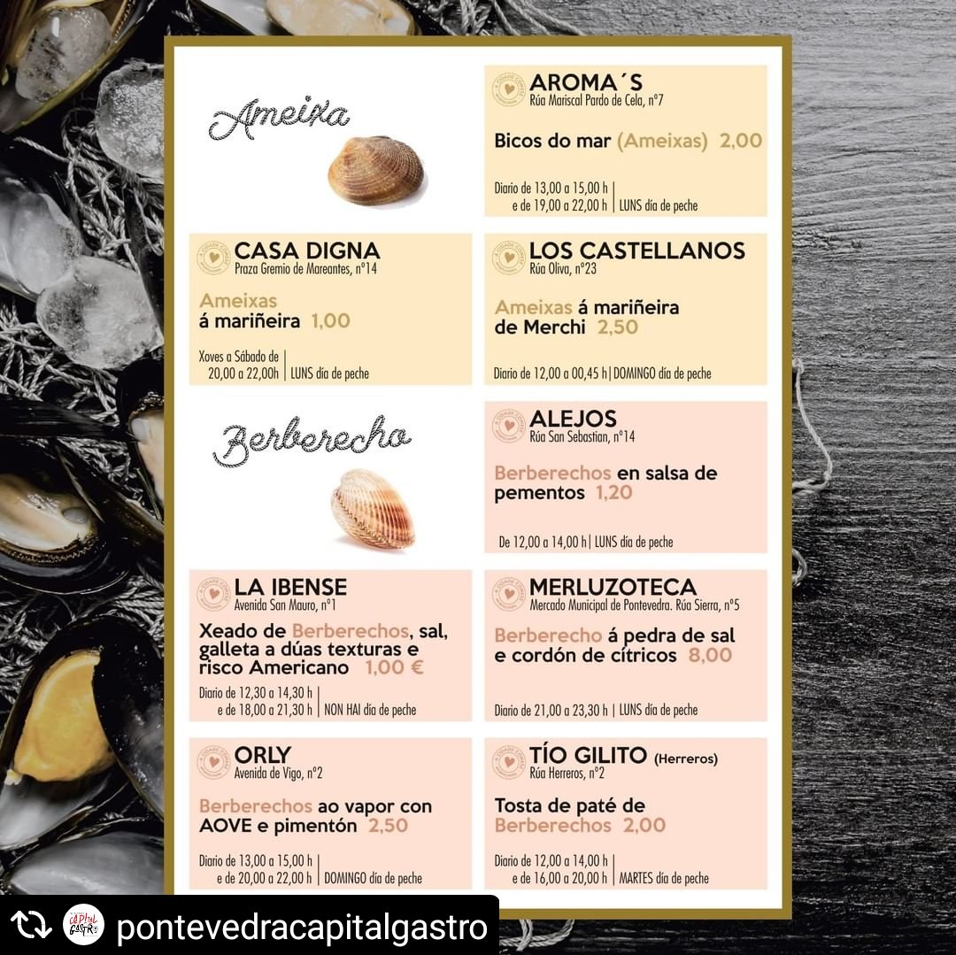 profesorFP's tweet photo. protagonistas desta festa: 
#Ostron #Zamburiña #Vieira #Berberecho #Navalla #Mexillon #Escupiña e #Ameixa, sendo éste o gañador..
𝙇𝙚𝙙𝙞𝙘𝙞𝙖, 𝙗𝙤 𝙘𝙤𝙢𝙚𝙧 𝙚 𝙢𝙚𝙡𝙡𝙤𝙧𝙚𝙨 𝙖𝙡𝙞𝙢𝙚𝙣𝙩𝙤𝙨, 𝙤𝙨 𝙙𝙖𝙨 𝙣𝙤𝙨𝙖𝙨 𝙧í𝙖𝙨!
#PontevedraCapitalGastro https://t.co/xVjnJmyA93