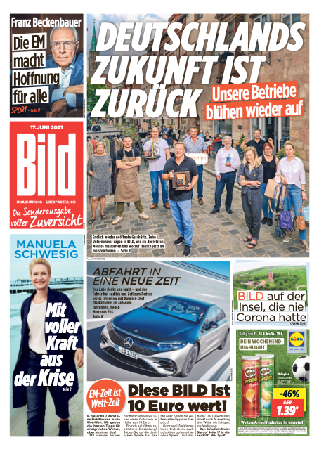 Heute in den deutschen Metropolregionen: Die 3 Millionen <a href="/BILD/">BILD</a> Sonderausgabe. Ein schönes Zeichen für eine Rückkehr in die Normalität und in eine #Zukunft voller #Zuversicht <a href="/axelspringer/">Axel Springer SE</a>