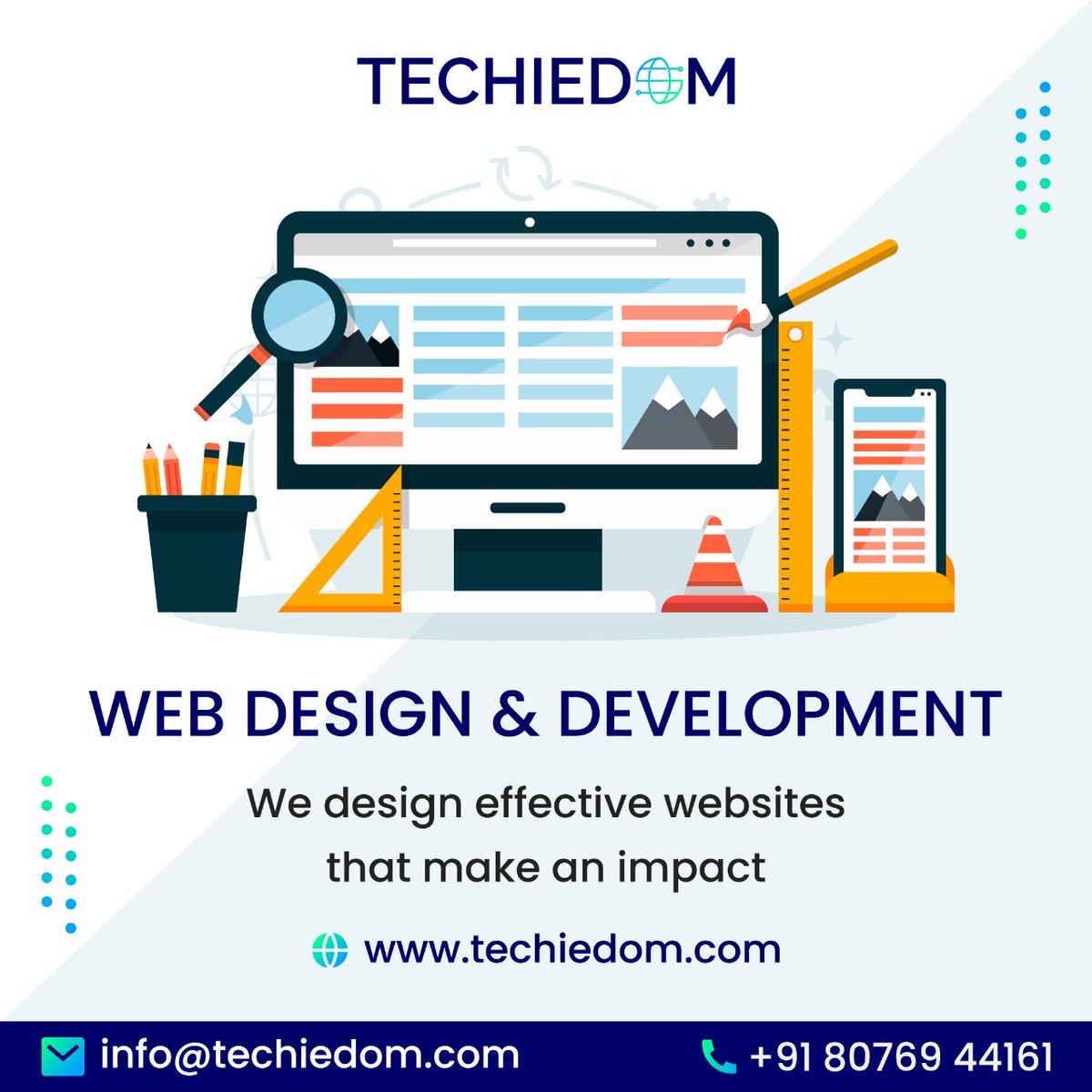 techiedom's tweet image. Ignoring online marketing is like opening a business but not telling anyone. Create your Business profile as Website and reaches your audience. Let&apos;s discuss -  info@techiedom.com OR WhatsApp @ +918076944161
#Website #websitedesign #ITServices