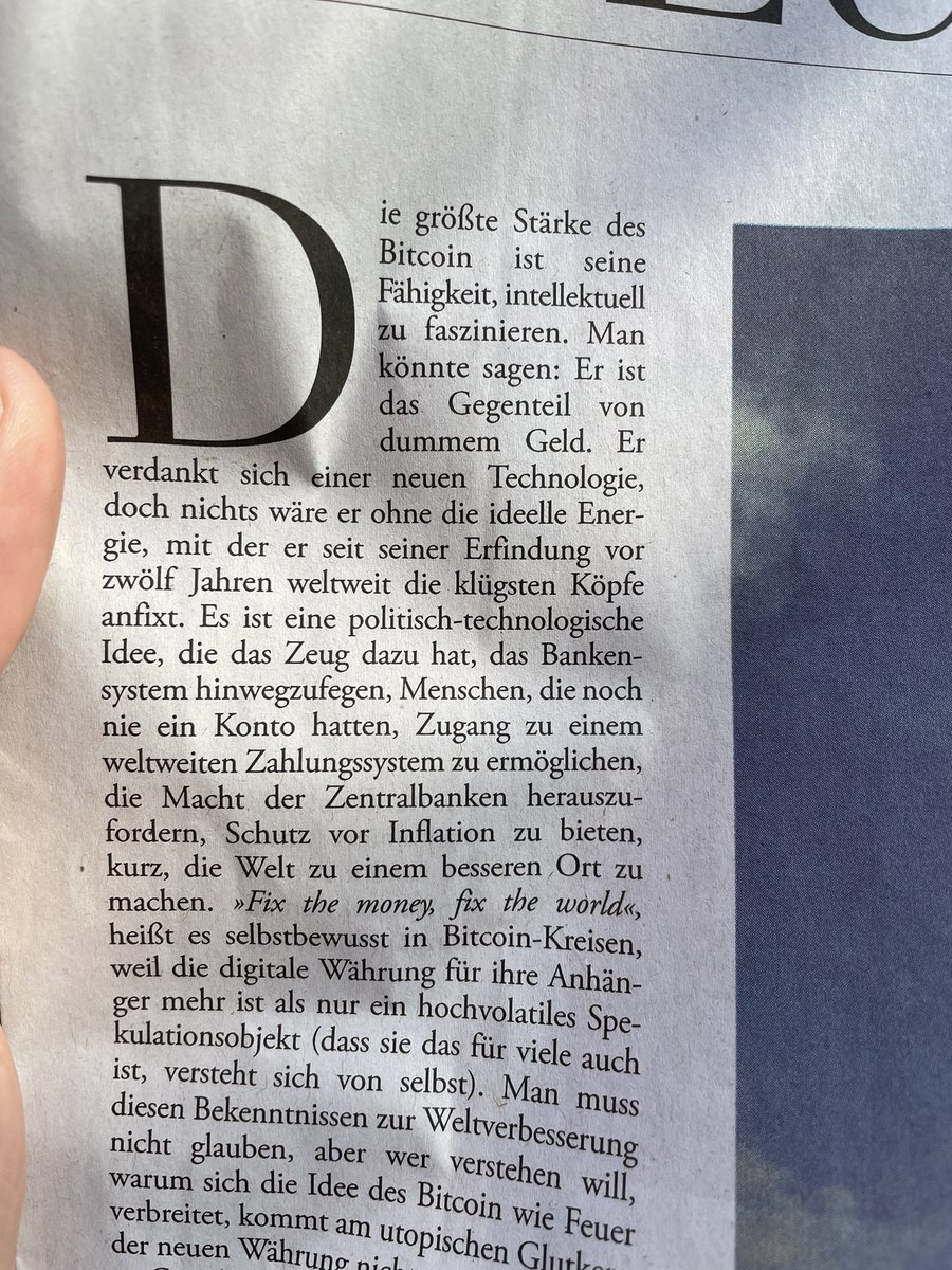 PhilippMattheis's tweet photo. Es gibt sie, die guten #Bitcoin-Artikel! danke @IjomaMangold @DIEZEIT 🙏🙌💎🌋 https://t.co/1lxetzCeAD