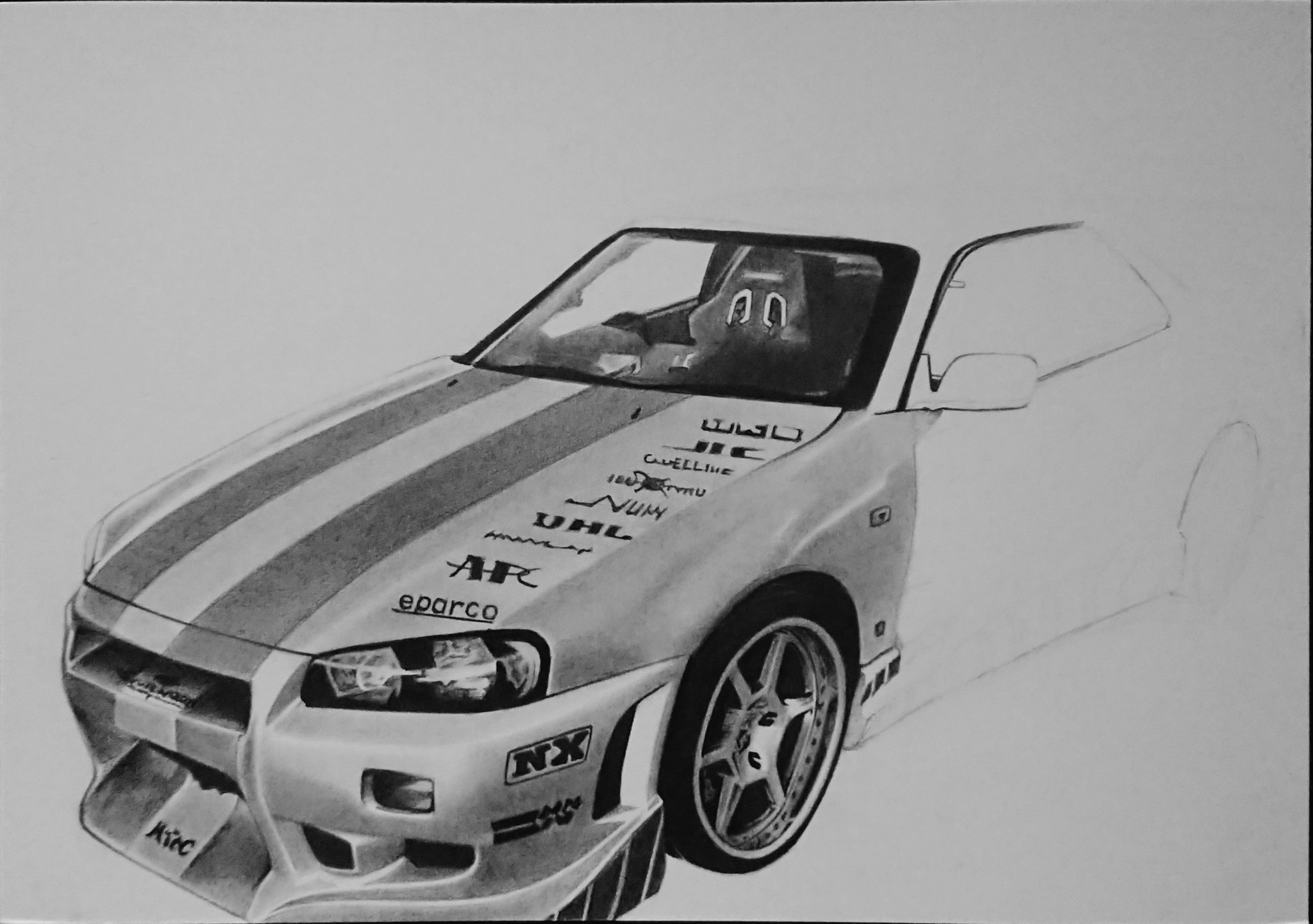 Kou ワイルドスピード Gtr34 イラスト好きな人と繋がりたい 鉛筆画 描いてます T Co P5lykld1wr Twitter