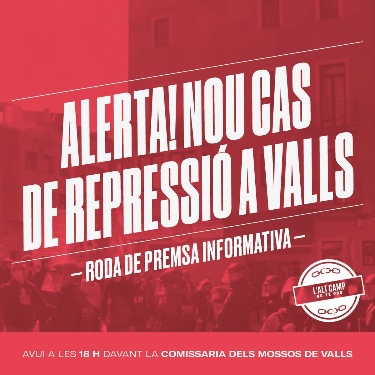 ⚠️ Atenció: Aquests dies s'ha iniciat un nou cas de repressió contra independentistes i antifeixistes vallencs!

Tot el suport ✊

També ens solidaritzem amb <a href="/marcelabsolucio/">Marcel Absolució</a> condemnat a 5 anys de presó.

La repressió no s'atura i nosaltres tampoc.

Ens veiem als carrers 📢