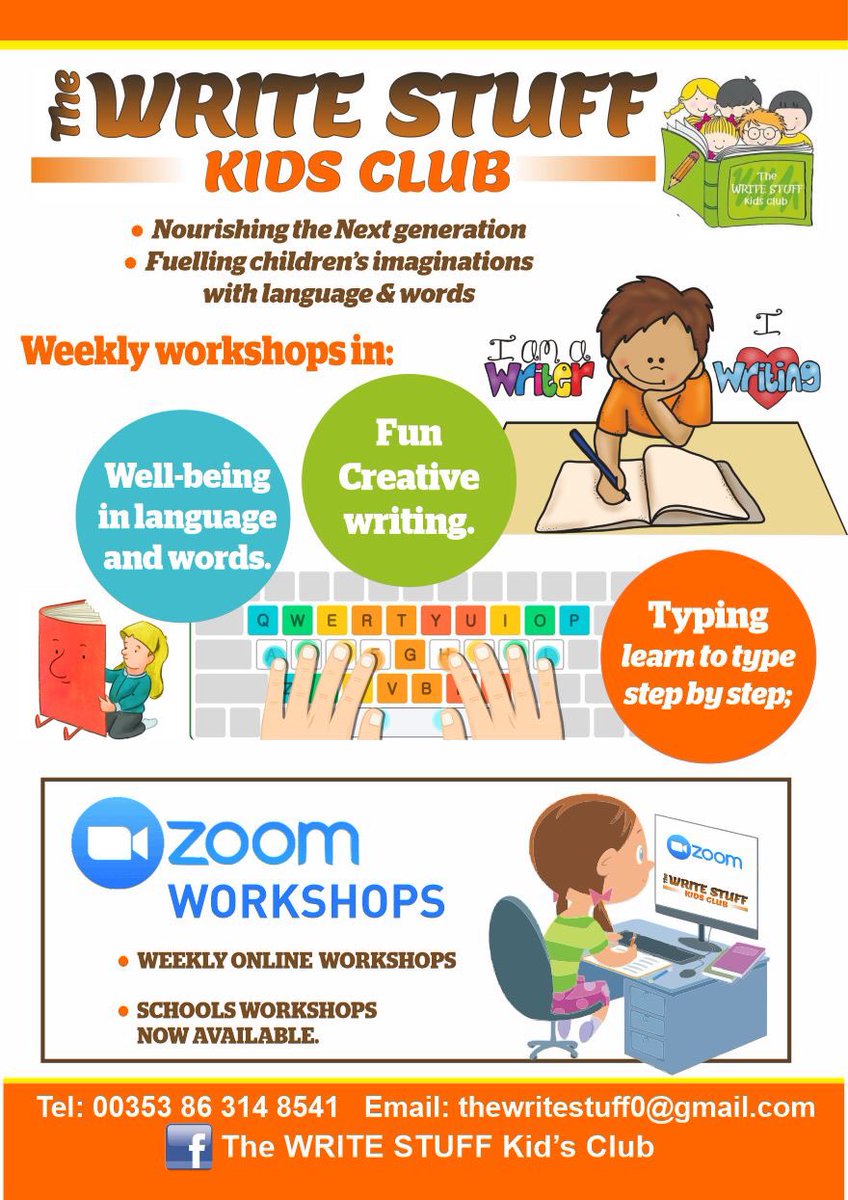 WSKidsClub's tweet photo. We are now taking bookings for schools workshops this September. All can be done via Zoom: well-being in words; fun creative writing, and step-by-step touch typing.
Can be done as a one-off session (excluding typing) or as a block of 4/6.
#creativity #powerofwords #wordingfun https://t.co/us6jj7LgjA
