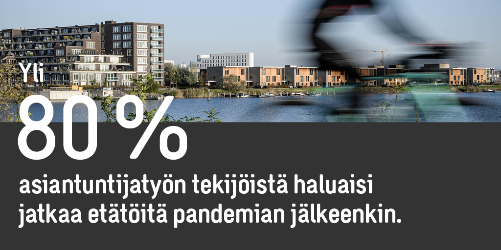 SwecoFinland's tweet image. Teettämämme tutkimuksen mukaan 80 % asiantuntijoista haluaa jatkaa etätöitä, keskimäärin 2,8 päivää/vk. #Hybridityö @MetsanenSari @varma_tweet