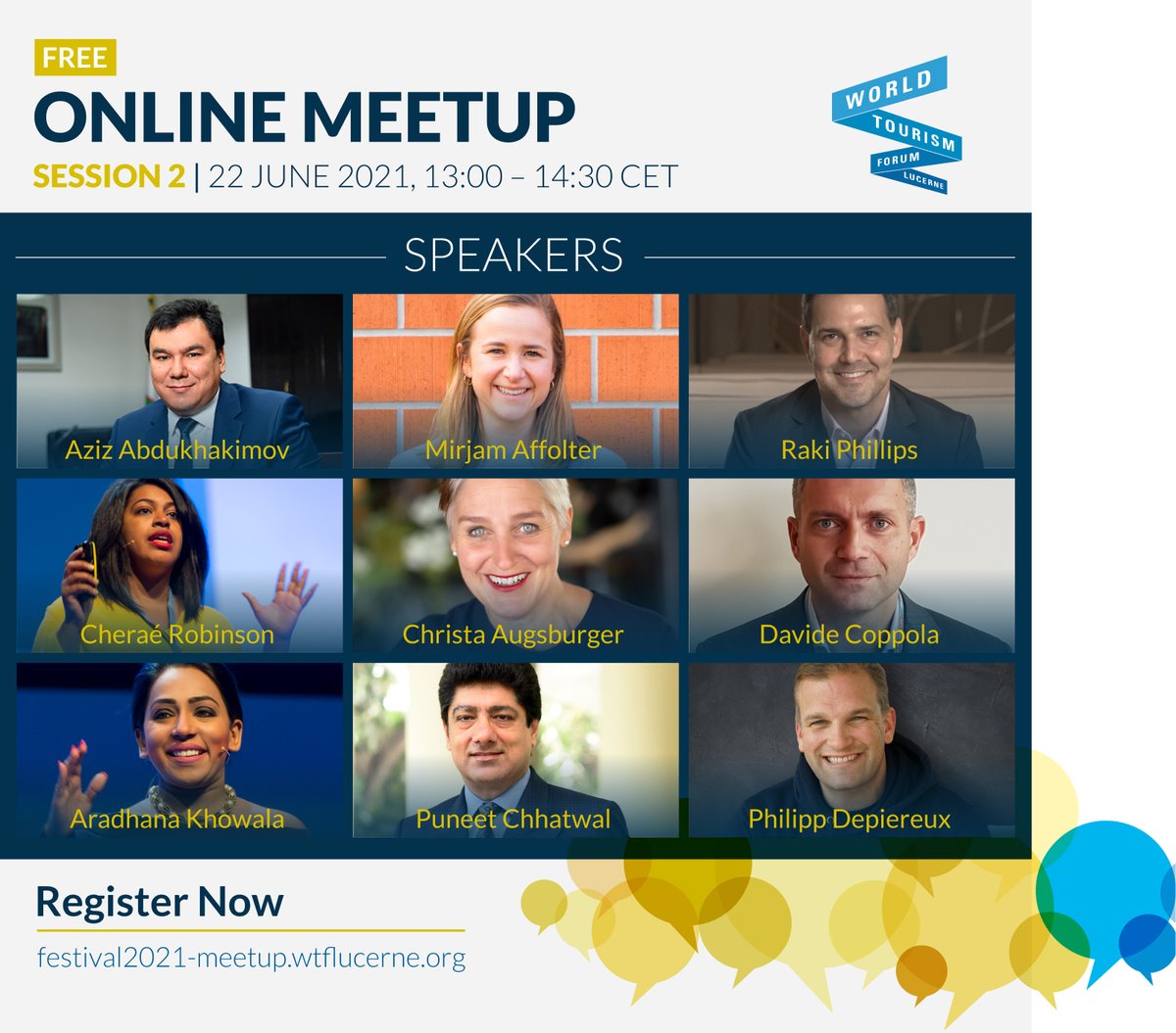 WTFLucerne's tweet photo. π’Which questions would you like to ask our speakers? Submit them here https://t.co/brbt9zPw25
or by tweet / DM #wtflucerne #movingforward #rethinktourism #rebuildtourism #networkingevent #speakers #tourismrecovery #tourismindustry https://t.co/Dvm79lDCLf