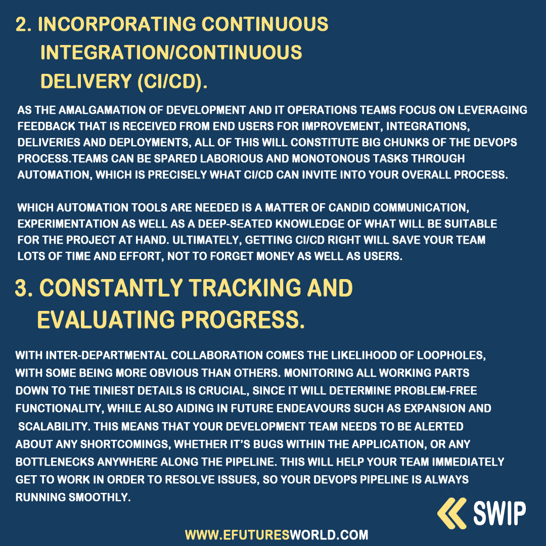 EFuturesworld's tweet image. Best DevOps practices to ensure a smooth and scalable pipeline

Looking to initiate a DevOps pipeline, or refresh an existing one? The below pointers will give you enough insight to get started the right way!

#offshoresoftwaredevelopment #efutures #devops 
#agile