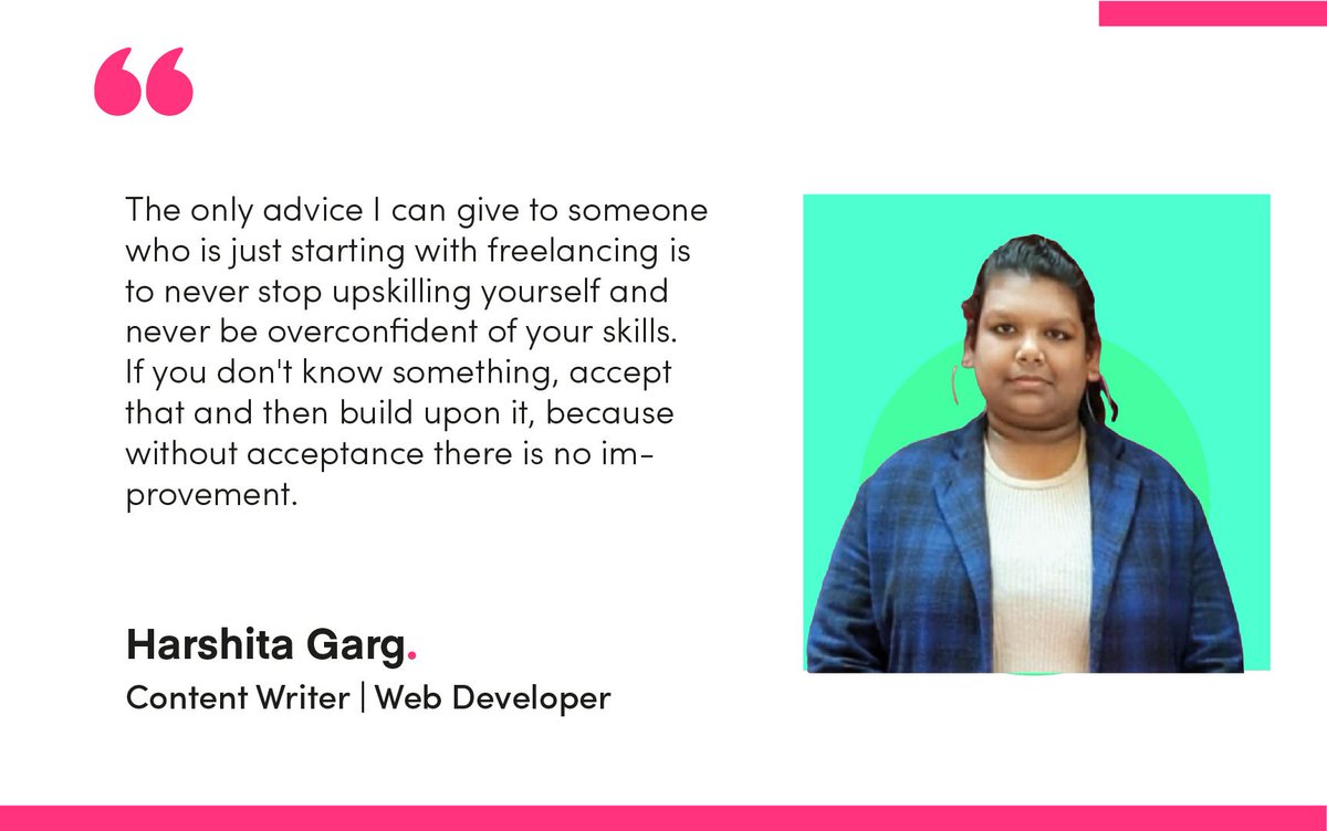 gigzoe's tweet photo. Meet @Harshita18Garg, a content writer, web developer and public speaker, who started her freelancing journey in 2019. In this interview, she shares her freelancing experiences, learnings and gives advice for newbies in freelancing.

Read her full intv https://t.co/7dm2gC8cbU https://t.co/8PcqzXxaiE