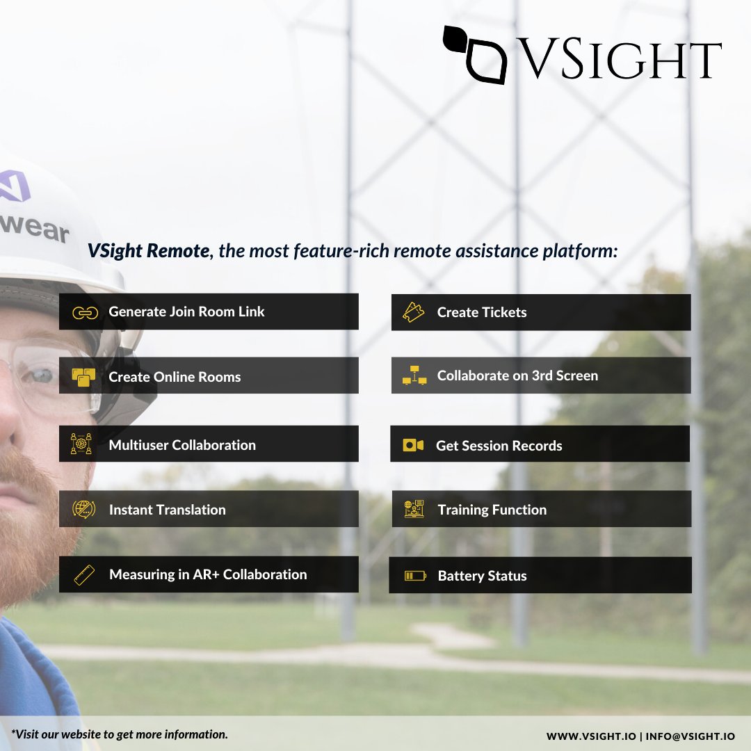 vsightio's tweet photo. Complete your tasks with VSight Remote.
Get Your Trial Now: https://t.co/LFQa7fBWd4
#VSight #VSightRemote #RemoteCollaboration #CollaborationTools #AR #AugmentedReality #SmartGlasses https://t.co/a19ZwaCIbU