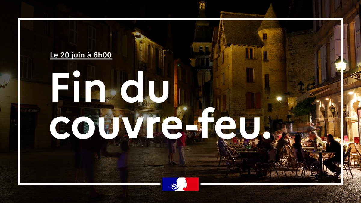 [INFORMATIONS COVID-19]

Suite aux dernières annonces gouvernementales : 

➡ Le port du masque n'est plus obligatoire à partir d'aujourd'hui, jeudi 17 juin sur la voie publique, sauf en cas de rassemblement.
➡ Le couvre-feu sera levé dès ce dimanche 20 juin
