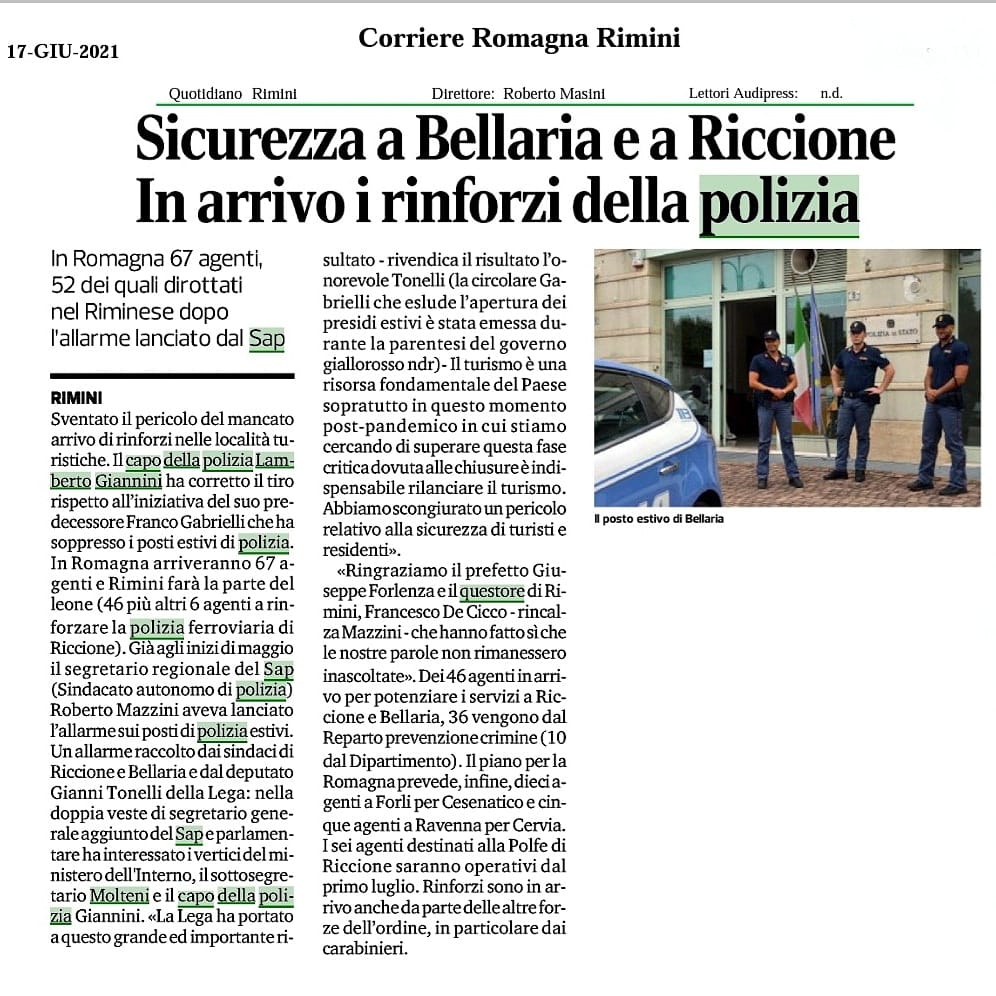 robimazzini's tweet photo. Il Capo della Polizia Giannini non lascia a secco le località turistiche ed invia i rinforzi. https://t.co/D9nTRrZNVJ