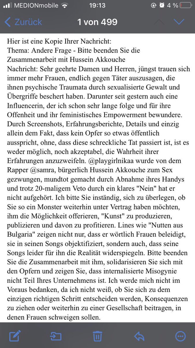 steglitzergoere's tweet image. Nikas Instagram-Accounts werden gelöscht, statt Täter zur Rechenschaft zu ziehen, wird Victimismo-Blaming betrieben. Stoppt den Support an „Künstler“ wie #samra #ardianbujupi #kcrebell #swarovskibernasconi .
Die Opfer haben Beweise. Schützt sie, nicht die Täter. @universalmusic