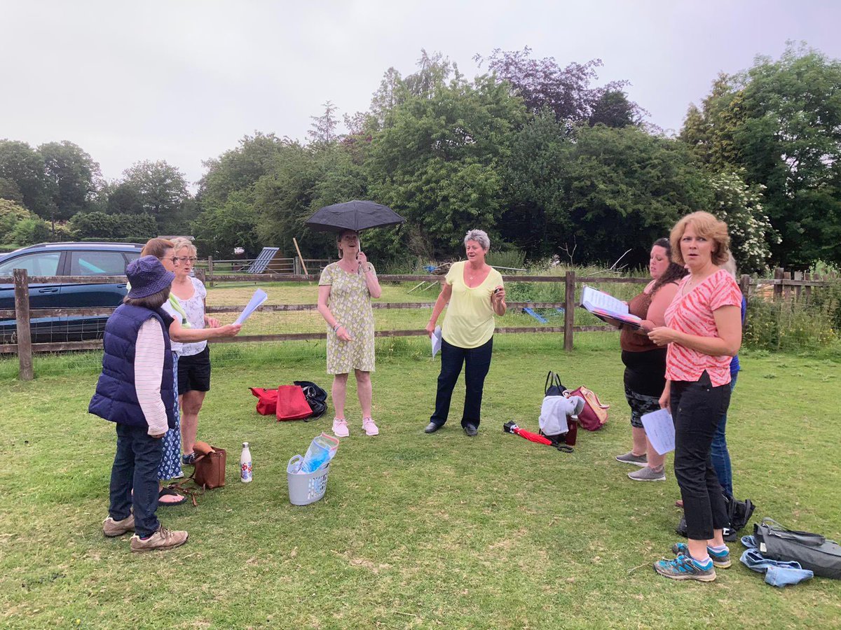 We refused to let the wet stuff stop us singing at rehearsals last night. 
Soggy clothes yes, sagging spirits absolutely not! #sternstuff #wearesweetadelines #barbershop #surreylife