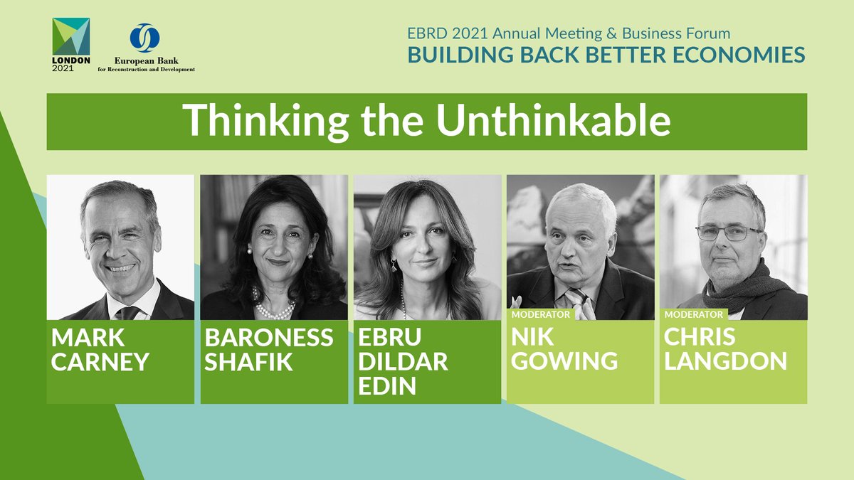 EBRD's tweet photo. Covid-19 has been disruptive enough.

@MarkJCarney, Baroness Shafik, Ebru Dildar Edin, @NikGowing and @LangdonChris will be looking at the even bigger threat of the climate emergency. #EBRDam

Watch this live on LinkedIn!

🗓️ 28th June 16:00 BST

https://t.co/RBJTbFjTv5 https://t.co/yACU0x2Ji6