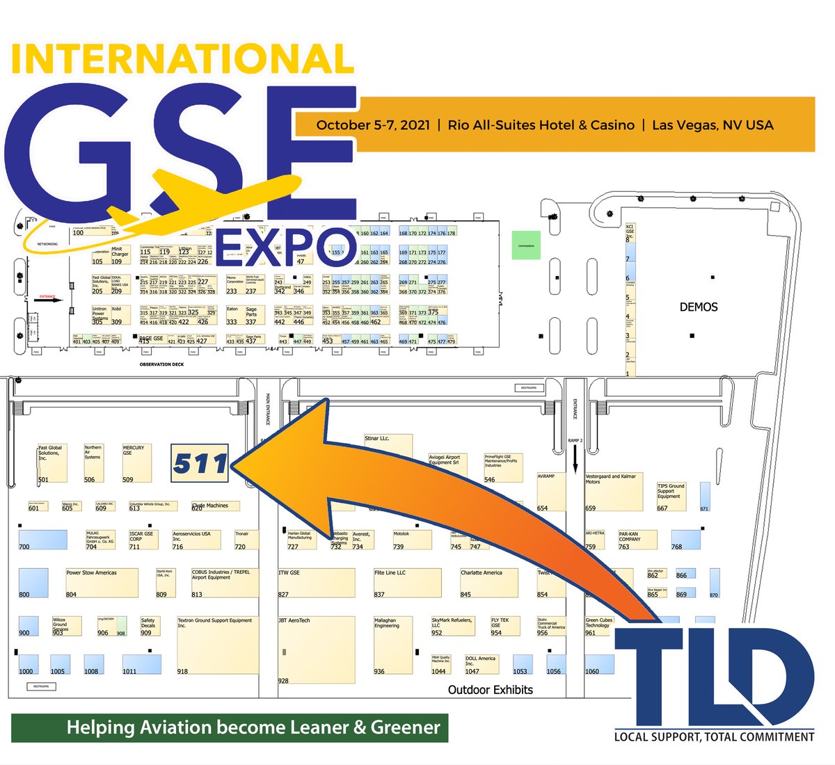 The International GSE Expo is being held in Las Vegas, 5th-7th October, where upon <a href="/TLDGSE/">TLD GSE</a> will be exhibiting on booth 511.

Come and visit us and check out our latest GSE developed to help make Aviation Leaner &amp; Greener. ✈️🌳

#TLDGSE #SmartAviation #LeanerAndGreener