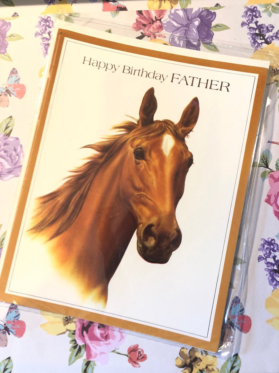 WatsonsVintage's tweet photo. NEW LISTING - These large cards are just WONDERFUL. Available in my #etsyshop : RARE Circa 1970s Unsigned Vintage 'Happy Birthday Father' Card with Gorgeous Horse Design #HorseLovingFather #NostalgicCard #CardToKeep https://t.co/zINb9DMYTx #VintageCard #FatherBirthdayCard #Rare https://t.co/uFKRECUzAY