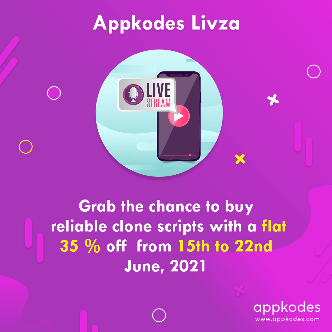 appkodes's tweet image. 🥳✨Incredible Offer For Live Streaming Script✨🤩

👉It&apos;s true! Now, it is the right time for entrepreneurs to launch their 📲own live streaming app.

✅Don&apos;t miss this wonderful opportunity. Offer valid only up to 22nd June 2021.

#livestreamingscript 
bit.ly/3cQ6Cx9