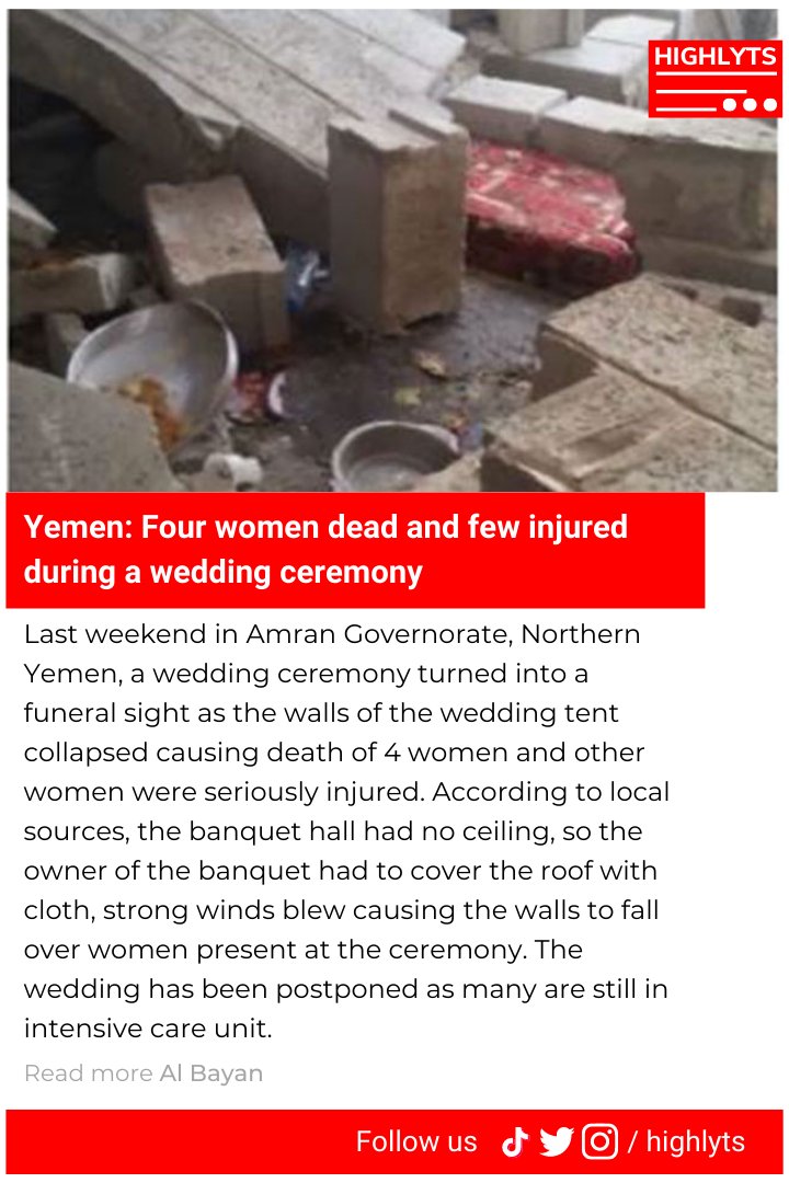 Highlyts1's tweet photo. Yemen: Four women dead and few injured during a wedding ceremony.

#Yemen https://t.co/imx3yYqvXI