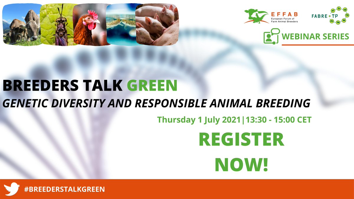 📢REGISTER NOW

We're very excited about the last #BreedersTalkGreen webinar before the holidays. 

The webinar will be on #Genetic Diversity and Responsible Animal #Breeding. We have a strong list of speakers that will be announced over the coming days

✍️zoom.us/webinar/regist…