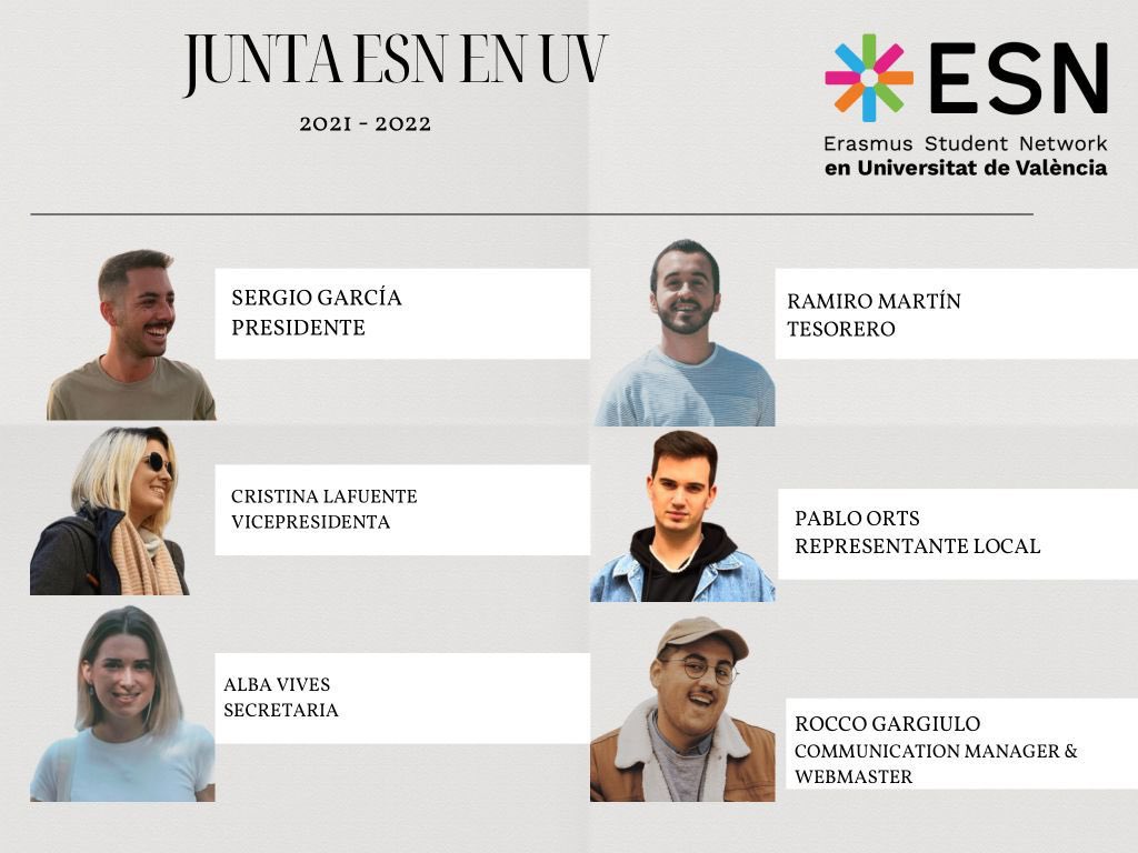 ESNenUV's tweet photo. 🔴 BREAKING NEWS
ESN en UV is proud to present the next Board for the academic year 2021-2022.
We’re hoping to see you next year and make your stay in Valencia the best way possible
#ThisIsESN #LocalBoard #Erasmus #Valencia https://t.co/52XR0uufL4