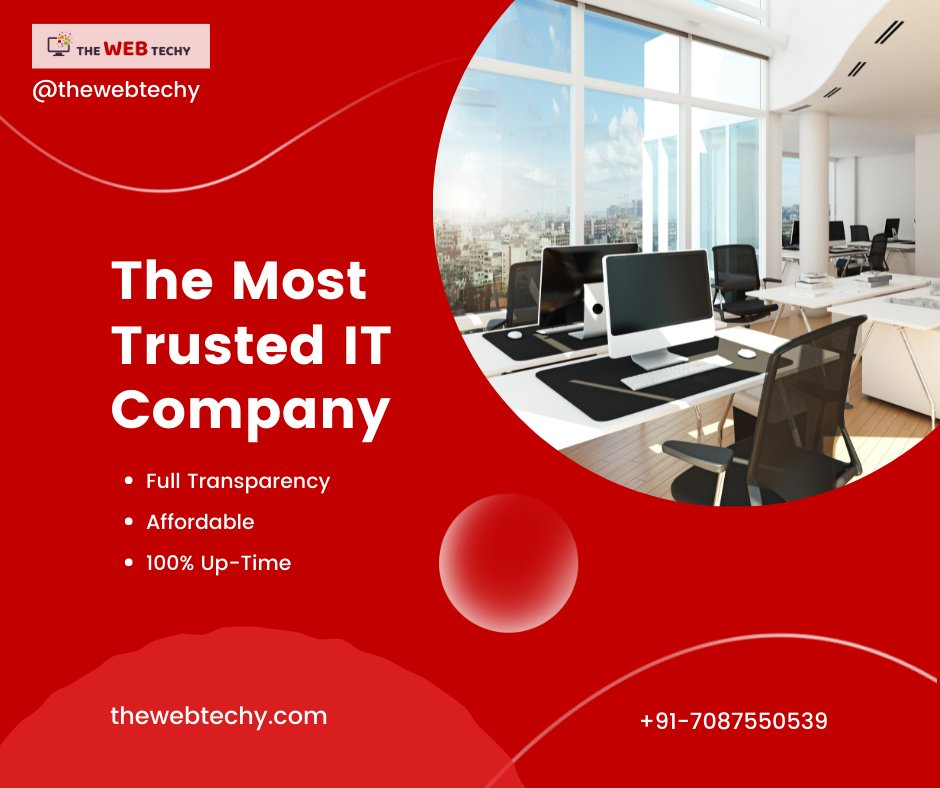 TheWebTechy's tweet image. Hire us to have a boost in your business growth.
Full Transparency: No hidden charges for anything.
Affordable: We provide quality services at affordable prices.
100% Up-Time: Our dedicated hosting services are always up and running.
#webdevelopment #websitedevelopment
