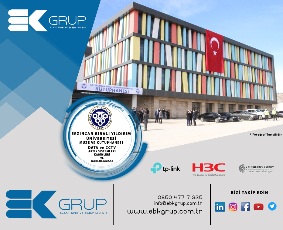 Erzincan Binali Yıldırım Üniversitesi.
Müze ve Kütüphanesi H3C, TP-LINK, ULUSAL ve EBK GRUP Malzemeleri ile Tamamlanmıştır.
.
ebkgrup.com.tr
info@ebkgrup.com.tr
0850 477 7 325
0552 303 7 325
.
#proje #zayıfakımsistemleri #h3c #tplink #ulusalrackkabinet