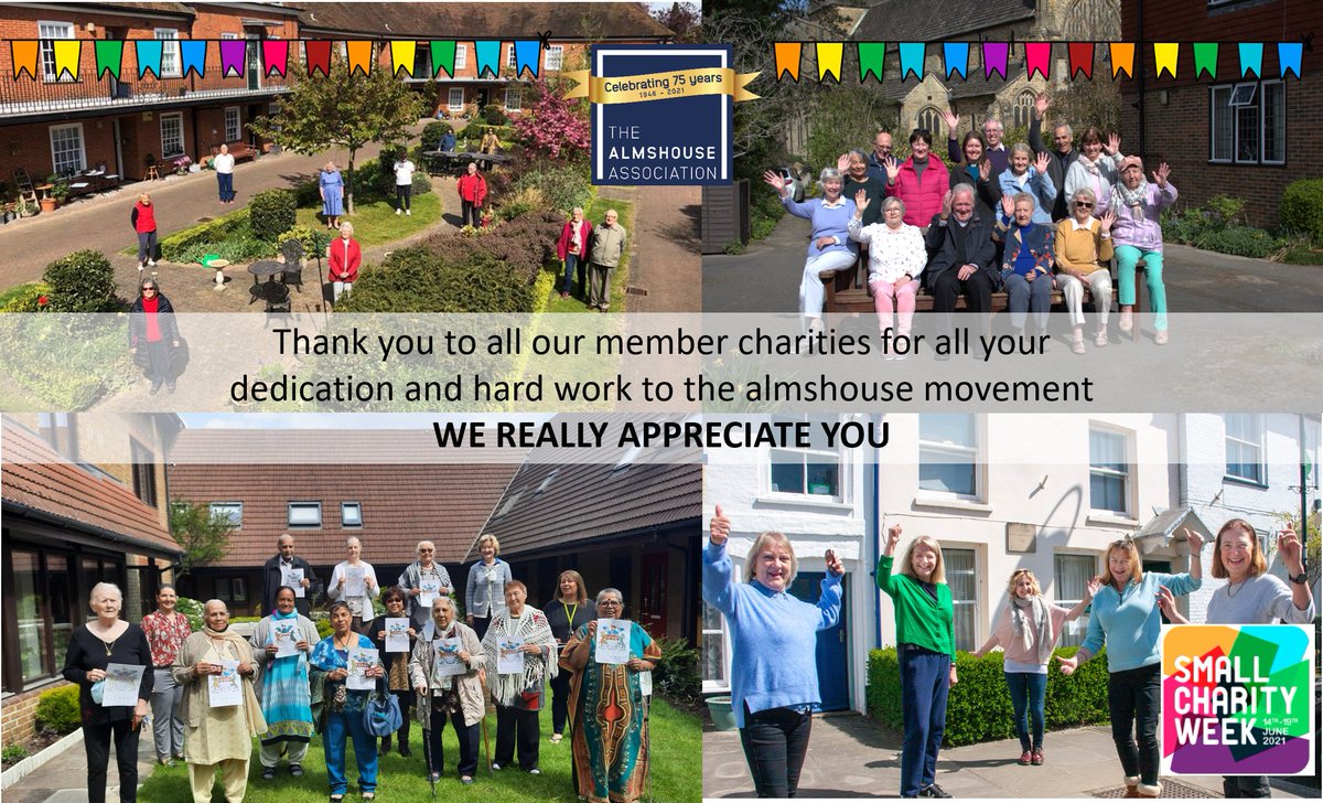 Our member charities are the unsung heroes and we want to thank all of them #SmallCharityWeek #SupportAlmshouses