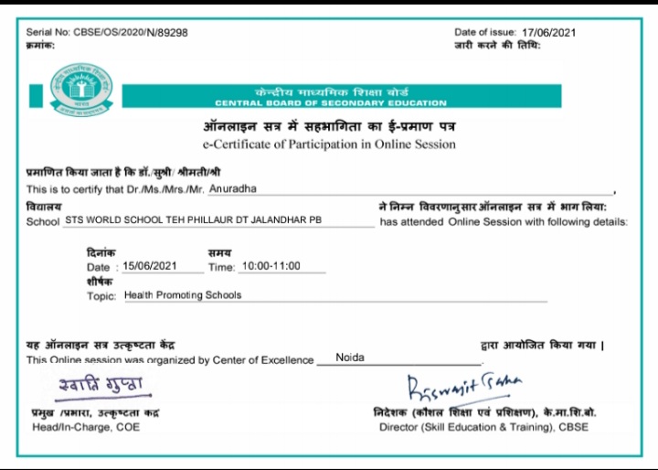 Feeling pride after attending knowledgeable session on Health Promoting School
<a href="/raminde94301780/">Raminder</a> <a href="/Prabhjo60556013/">Prabhjot Gill</a> <a href="/cbseindia29/">CBSE HQ</a>