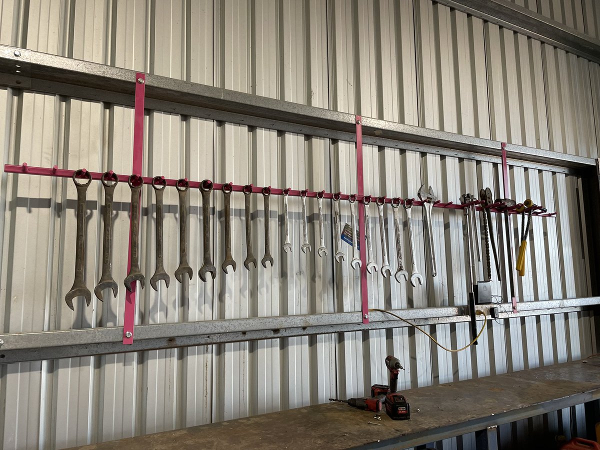 Backpackers thought “sexy” pink was a good colour for the big spanner rack they built 😂. Not bad