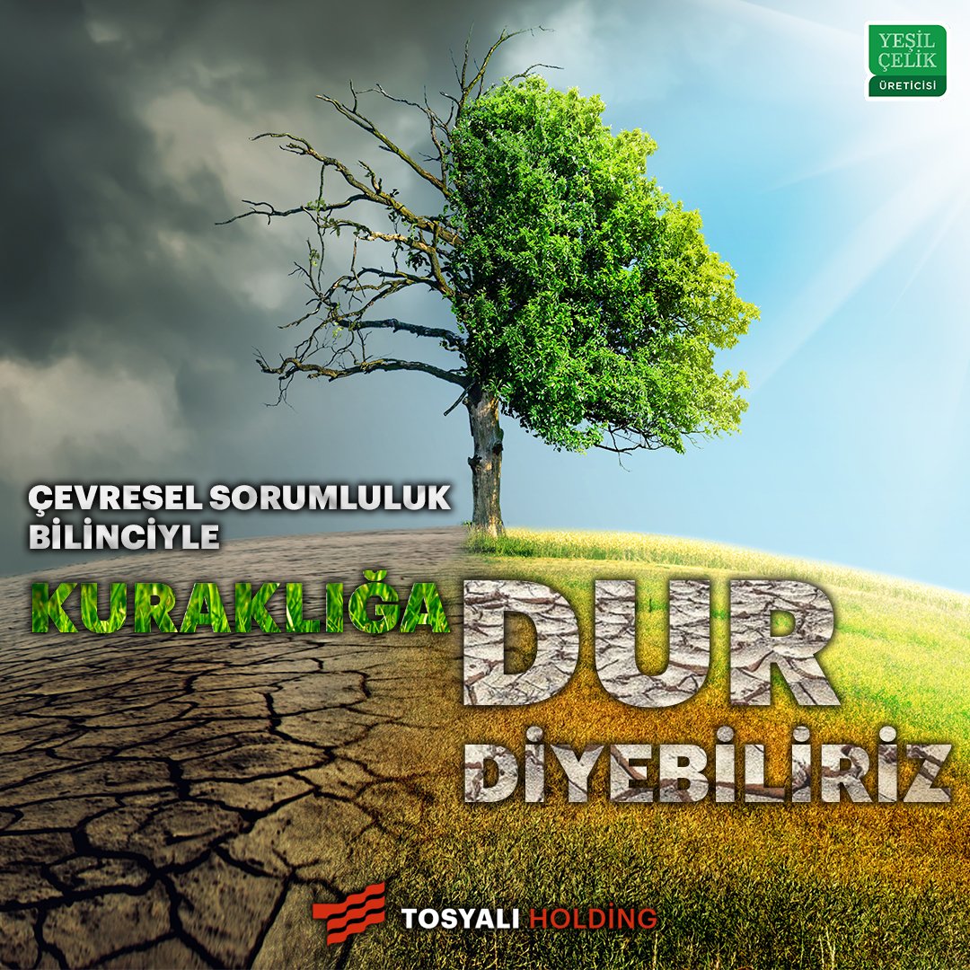 TosyaliHolding's tweet photo. 17 Haziran Dünya Çölleşme ve Kuraklıkla Mücadele Günü
Çevresel sorumluluk bilinciyle kuraklığa dur diyebiliriz.

17th June World Day to Combat Desertification and Drought
We can prevent drought with environmentally responsible actions.

#YaşamİçinTosyalı #YeşilÇelikÜreticisi https://t.co/kYkEDWQ0Ki