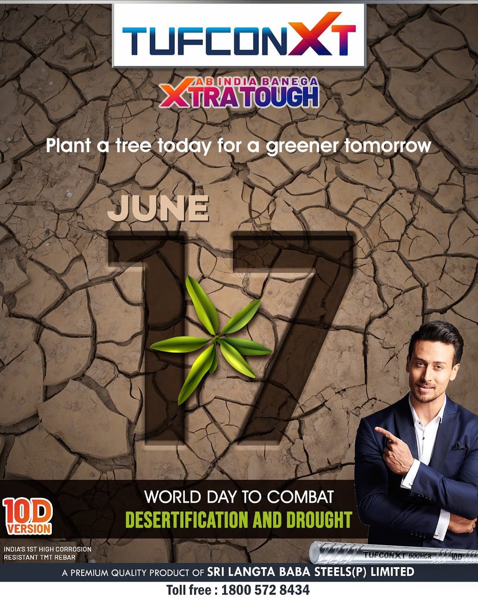 Plant a tree for a #GreenerTomorrow
#WorldDayToCombatDesertificationAndDraught
#TUFCONXT #10DVersion
#AbIndiaBanegaXtraTough