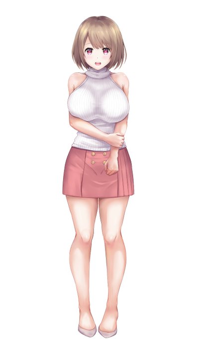 塗り。肩だしニット巨乳ちゃん 