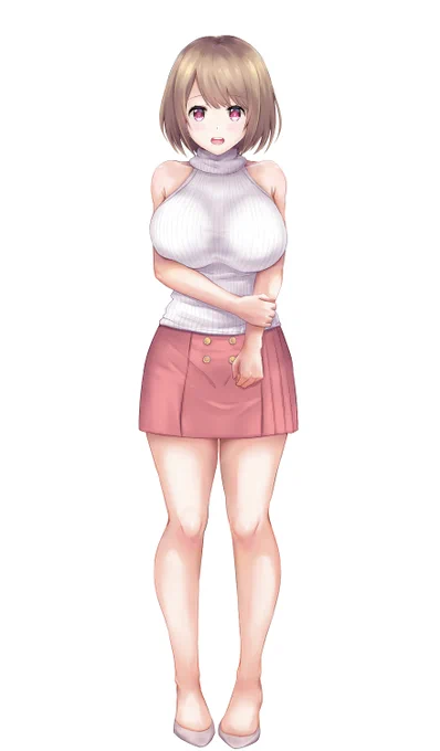 塗り。肩だしニット巨乳ちゃん 