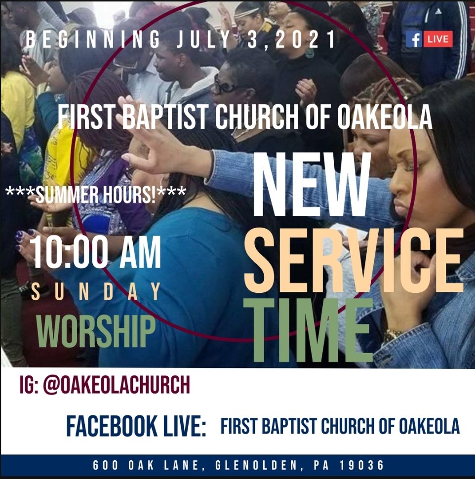 Oakeolachurch's tweet photo. New Service Time Beginning Sunday, July 3, 2021 - 10 am @Oakeolachurch  Sign up today @ https://t.co/e4JmCiHrMw Limited seating available! #oaknation https://t.co/xTifLd9KJU