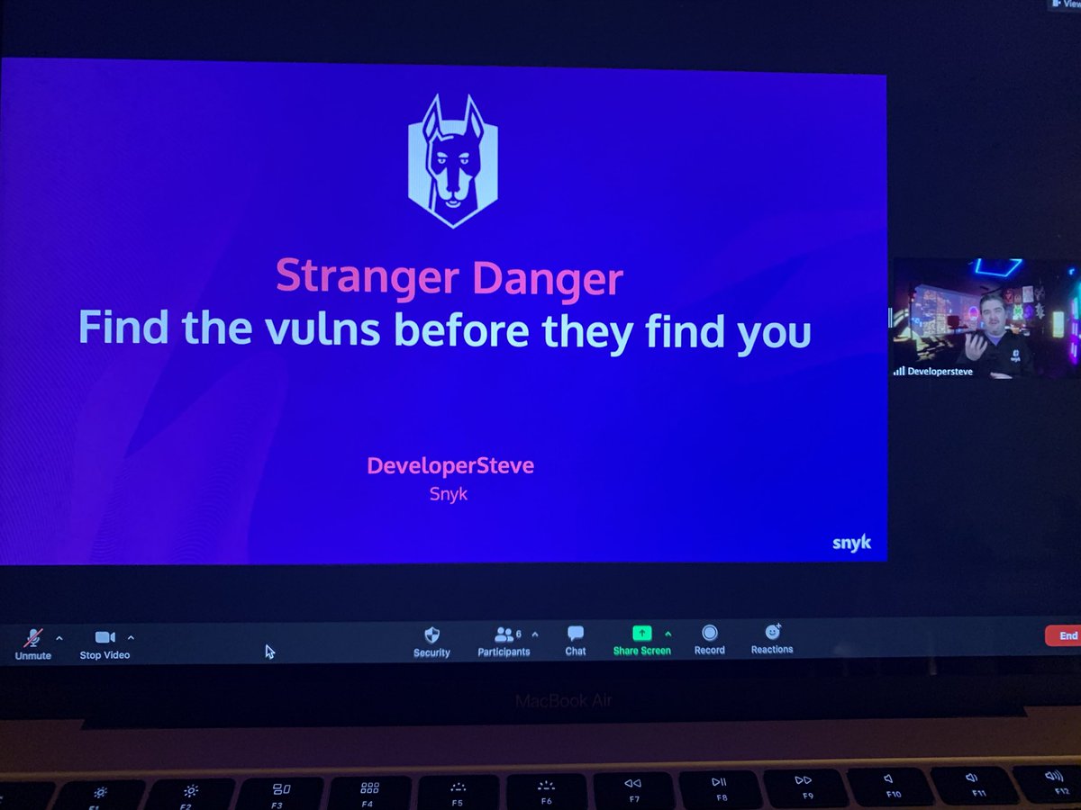 BrisTechNewbies's tweet photo. @DeveloperSteve from @snyksec is on the virtual@stage tonight at @BrisTechNewbies!!! 😁😁😁 https://t.co/AElbjeSIhp
