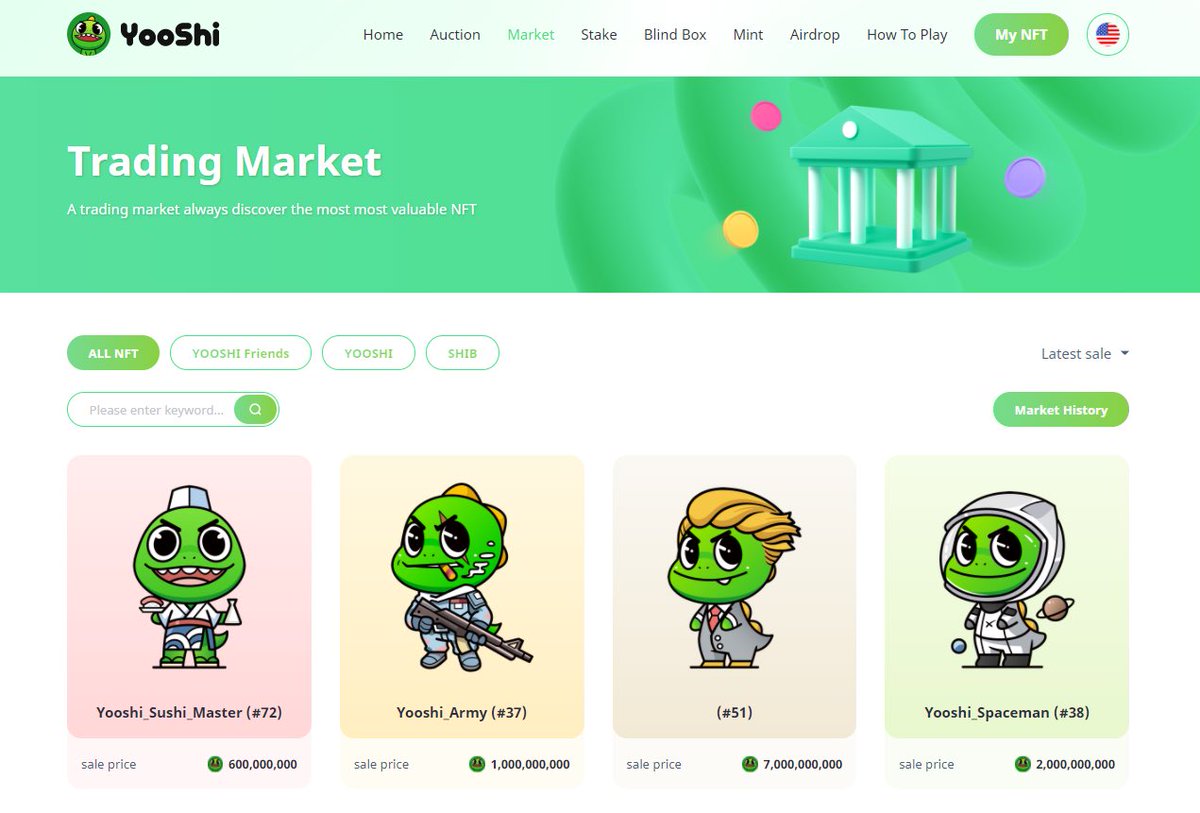 yooshi_official's tweet photo. #YOOSHI NFT Trading Market is ready!

Trade you lovely YooShi #NFT here!🦖

⏰June 17th 12:00 (UTC)

Stay Tuned!

#yooshiarmy #YooShifamily #yooshifriends https://t.co/3367M0M2sG