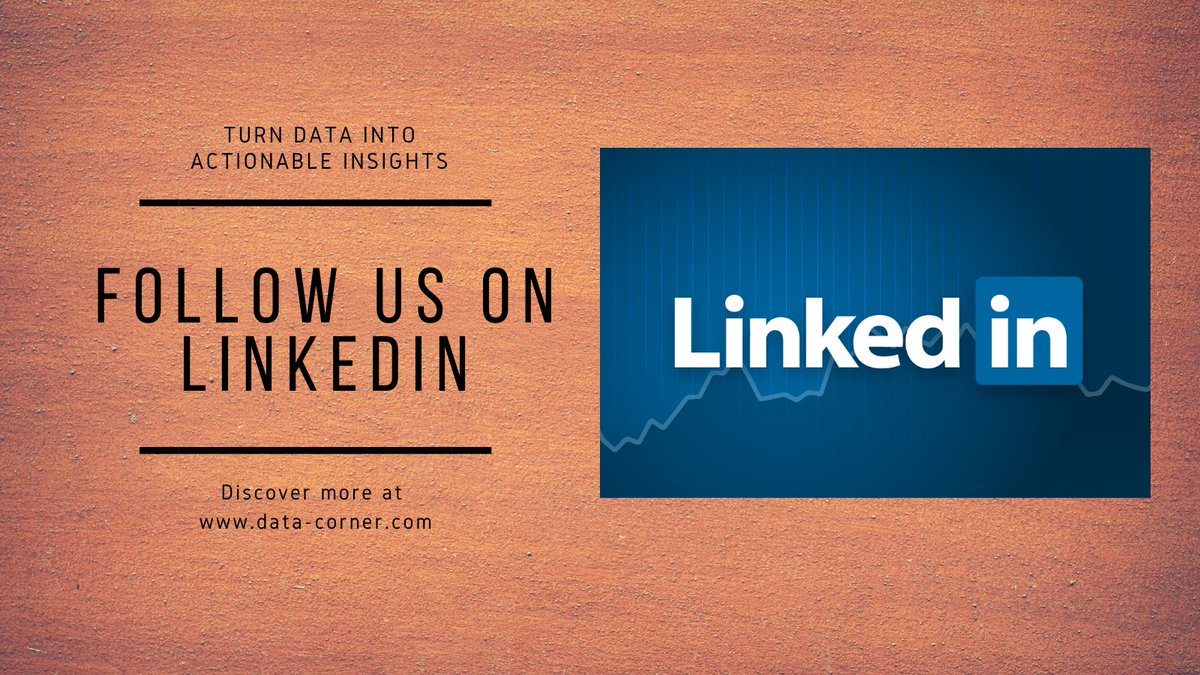 Never miss a thing with us! Follow our Linkedin to get regular updates on our posts, events, and other activities! 👇
linkedin.com/company/data-c… 
Visit us at Data-Corner.com.  

#Data #DataAnalytics #datascience #linkedin #businessintelligence #MachineLearning #datadriven