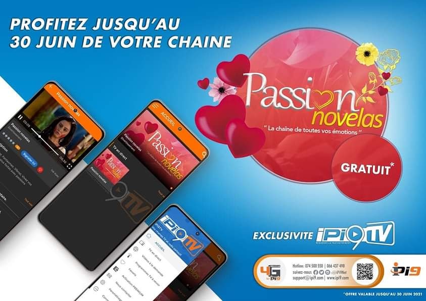 Grace à iPi9TV, retrouvez mille et une sensations sur votre chaîne adorée en clair jusqu’au 31 Juin 2021. Avec Passion novelas, vivez mille émotions !
Téléchargez dès maintenant iPi9TV depuis Google play store : 
play.google.com/store/apps/det…...
#iPi9TV #iPi9 #LiveTV #Streaming #Gabon