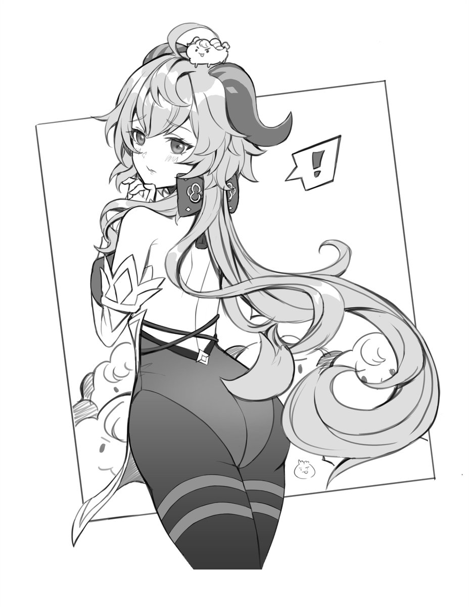 iamgloriak's tweet photo. #原神 #GenshinImpact  #落書き #甘雨 
七七狂喜
甘雨：（！） https://t.co/trJM77h6bQ