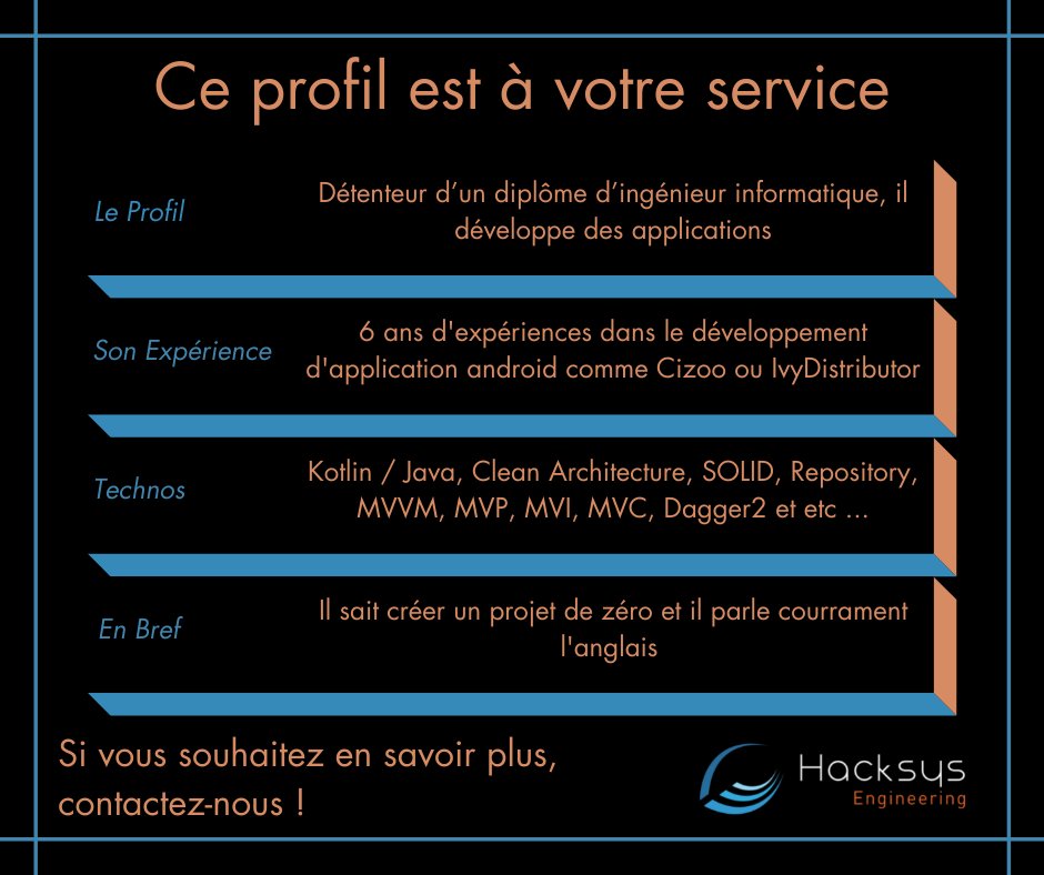 HacksysE's tweet photo. Un de nos indépendants partenaires a besoin de vous pour une mission !
Sociétés n’hésitez pas à nous contacter si vous souhaitez en savoir plus sur cette personne et rejoignez notre réseau d’experts !
#IT #Profil #RechercheMission #RechercheEmploi #Partenariat #Sourcing #Hacksys https://t.co/bpRPowe6U3