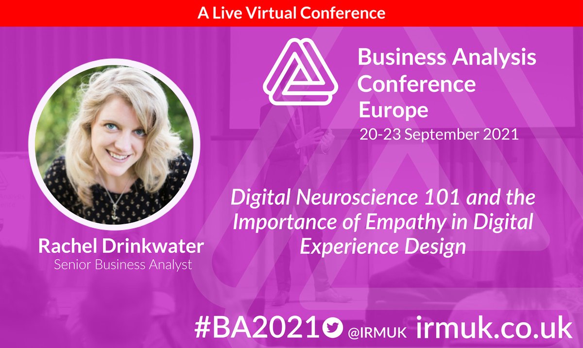 In this session <a href="/REDrinkwater/">Rachel Drinkwater</a> will explore the neuroscience around how digital device use can affect the brain and what this means to us as Business Analysts when we’re designing digital experiences. #BA2021
View more: irmuk.co.uk/events/busines…