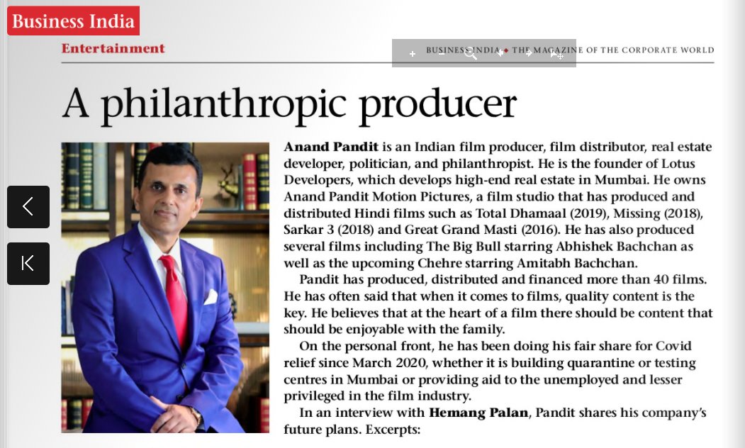Here The Interview of my Sir Mr.@anandpandit63 
businessindia.co/emagazine/yogi…
Page No-58
Dear Sir It is my privilege to work under your leadership. Congratulations on touching many more peaks.
#Covid_19 #CovidHelp